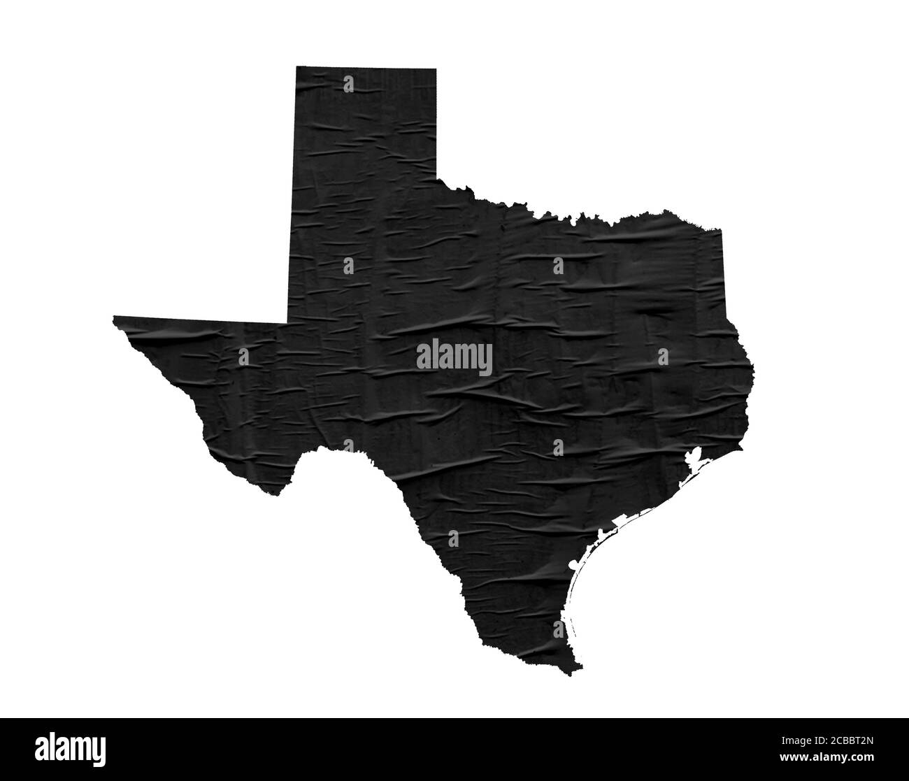 Stato USA Texas mappa sul vecchio design della carta Foto Stock
