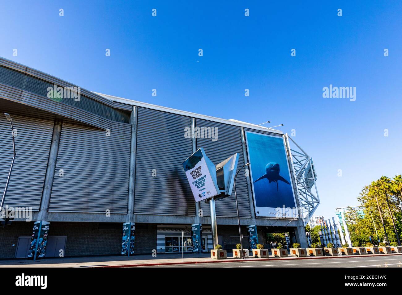 Il centro SAP 'Shark Tank' in San Jose California Silican Squadra di hockey Valley Ice Foto Stock