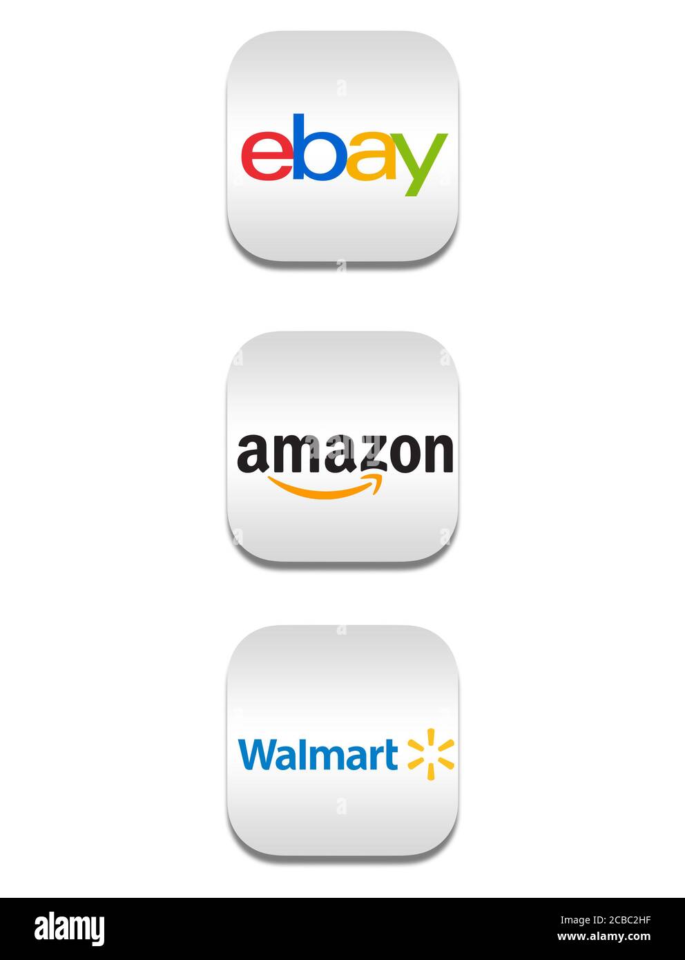 Amazon Ebay Walmart logo icona Foto Stock