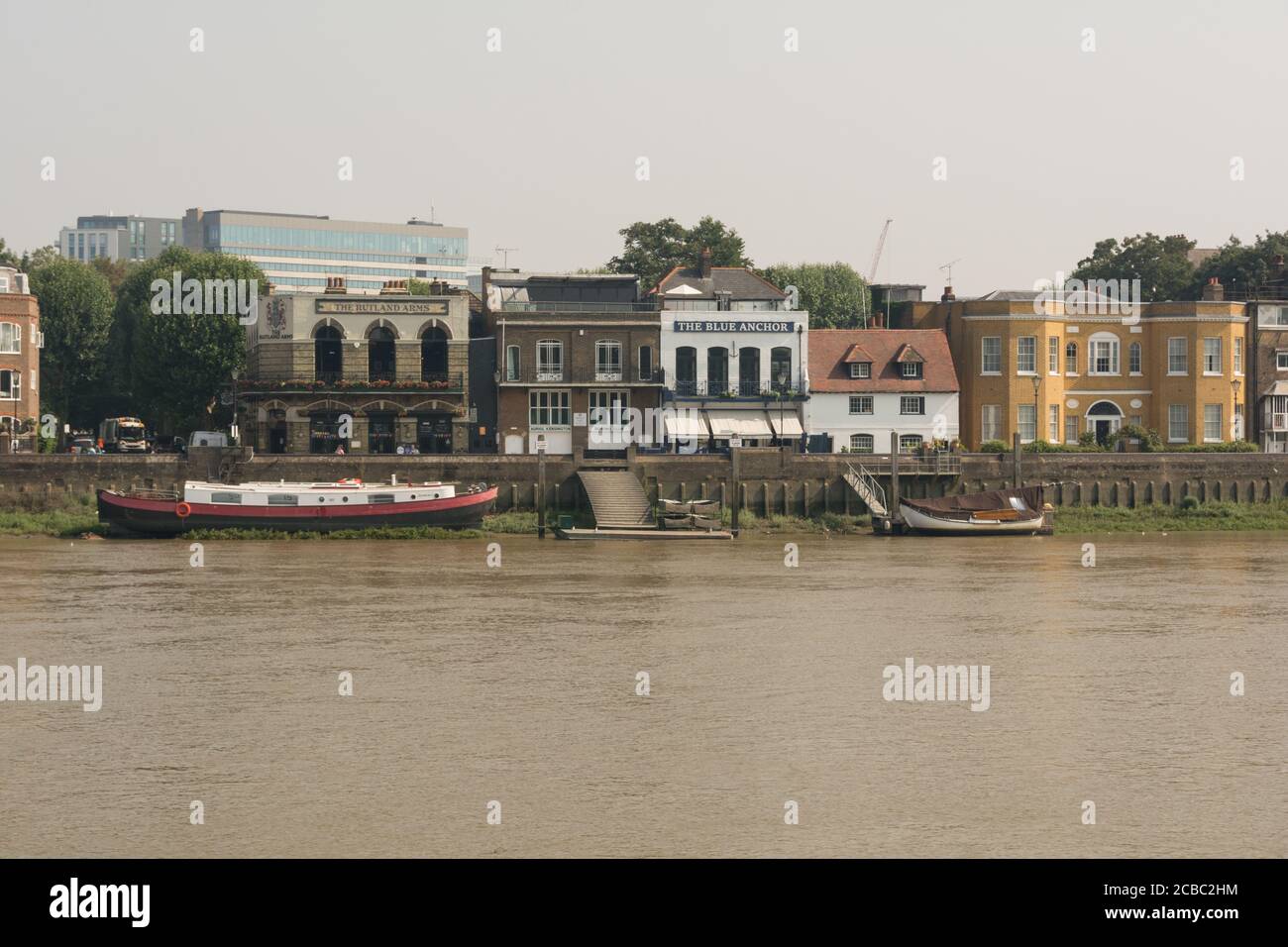 The Blue Anchor Public House, Lower Mall, Hammersmith, Londra, W6, Regno Unito Foto Stock