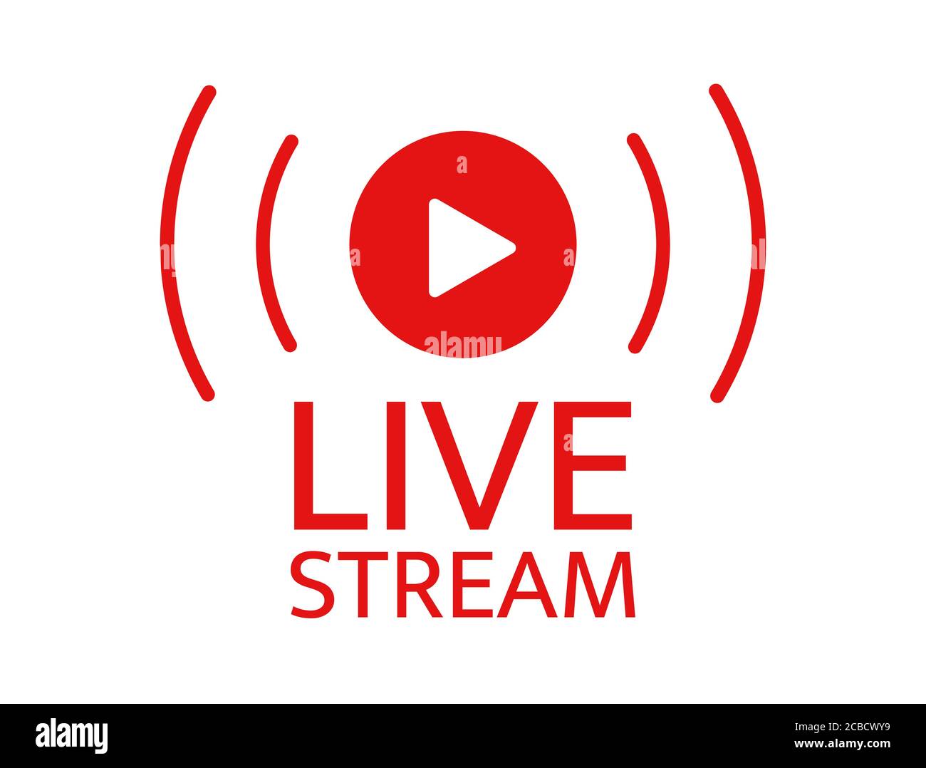 Icona Live stream. Live streaming, video, simbolo di notizie su sfondo trasparente. Modello di social media. Trasmissione, streaming online. Pulsante Riproduci. Socia Illustrazione Vettoriale