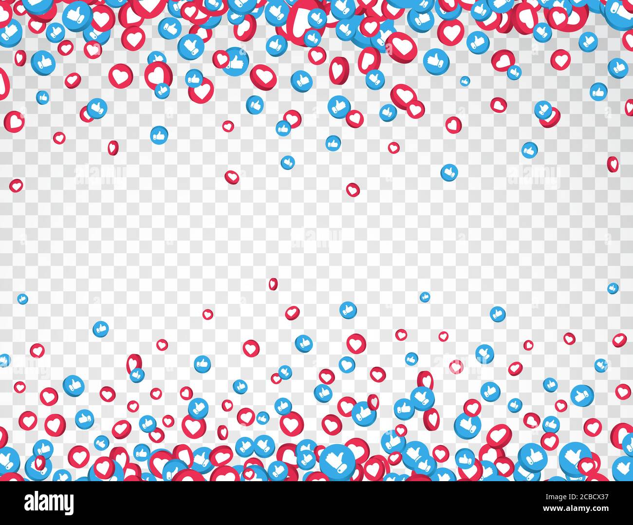 Come e pollici su icone cornice isolato su sfondo trasparente. simbolo del social network 3d. Icone di notifica del contatore. Elementi dei social media. Emoji Illustrazione Vettoriale
