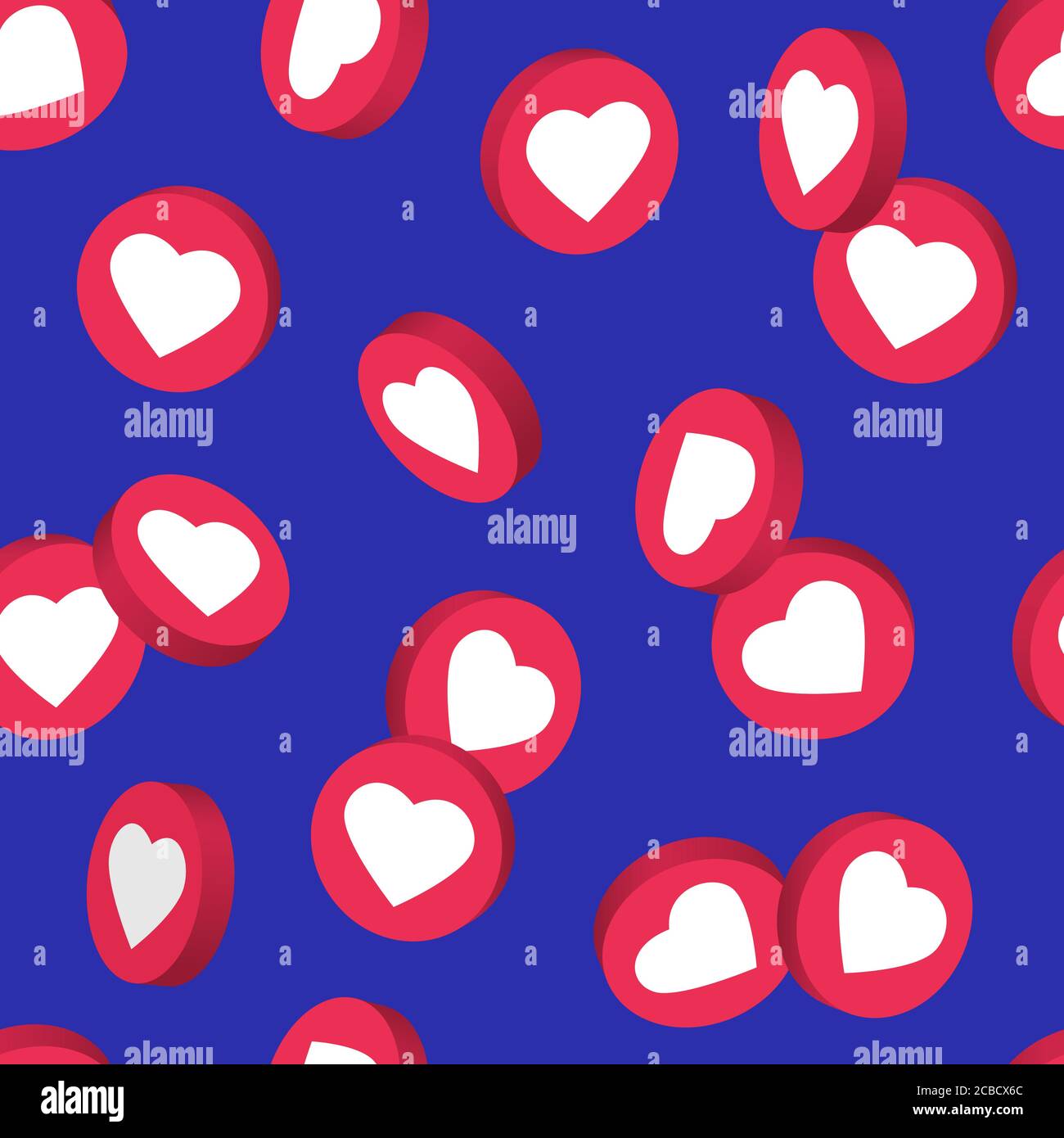 Modello senza giunture simbolo social network. Come e pollici su icone isolate su sfondo trasparente. Icone di notifica del contatore. Elementi dei social media Illustrazione Vettoriale