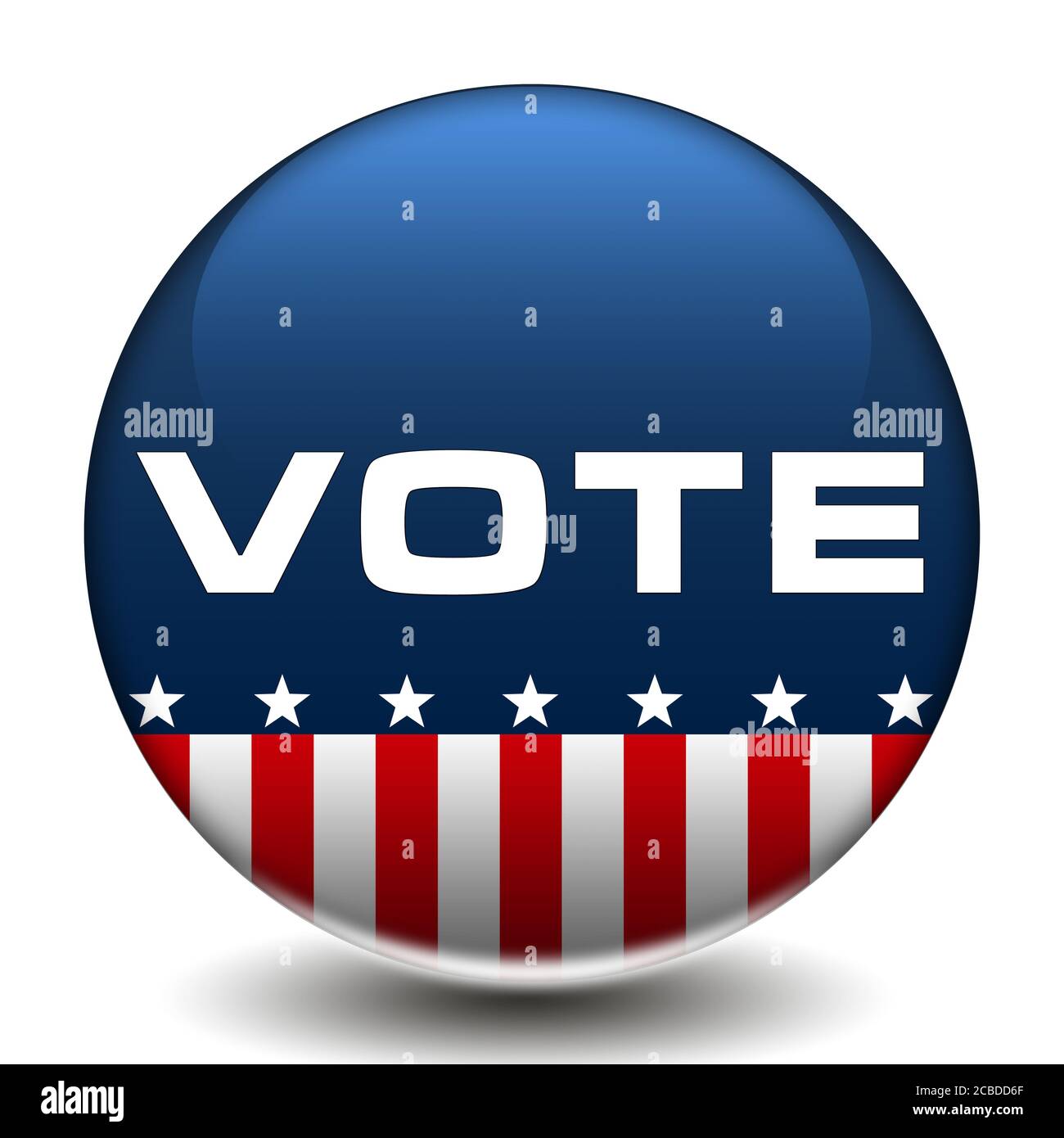 Voto americano pulsante icona logo Elezione Foto Stock