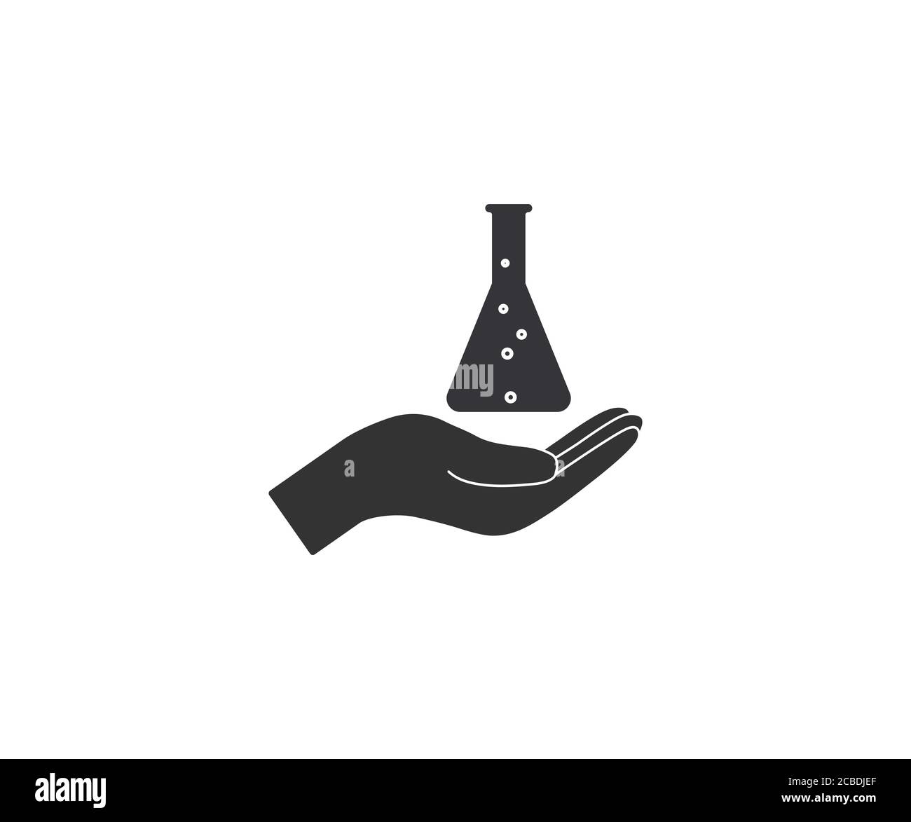 Mano, icona matraccio. Illustrazione vettoriale, design piatto. Illustrazione Vettoriale