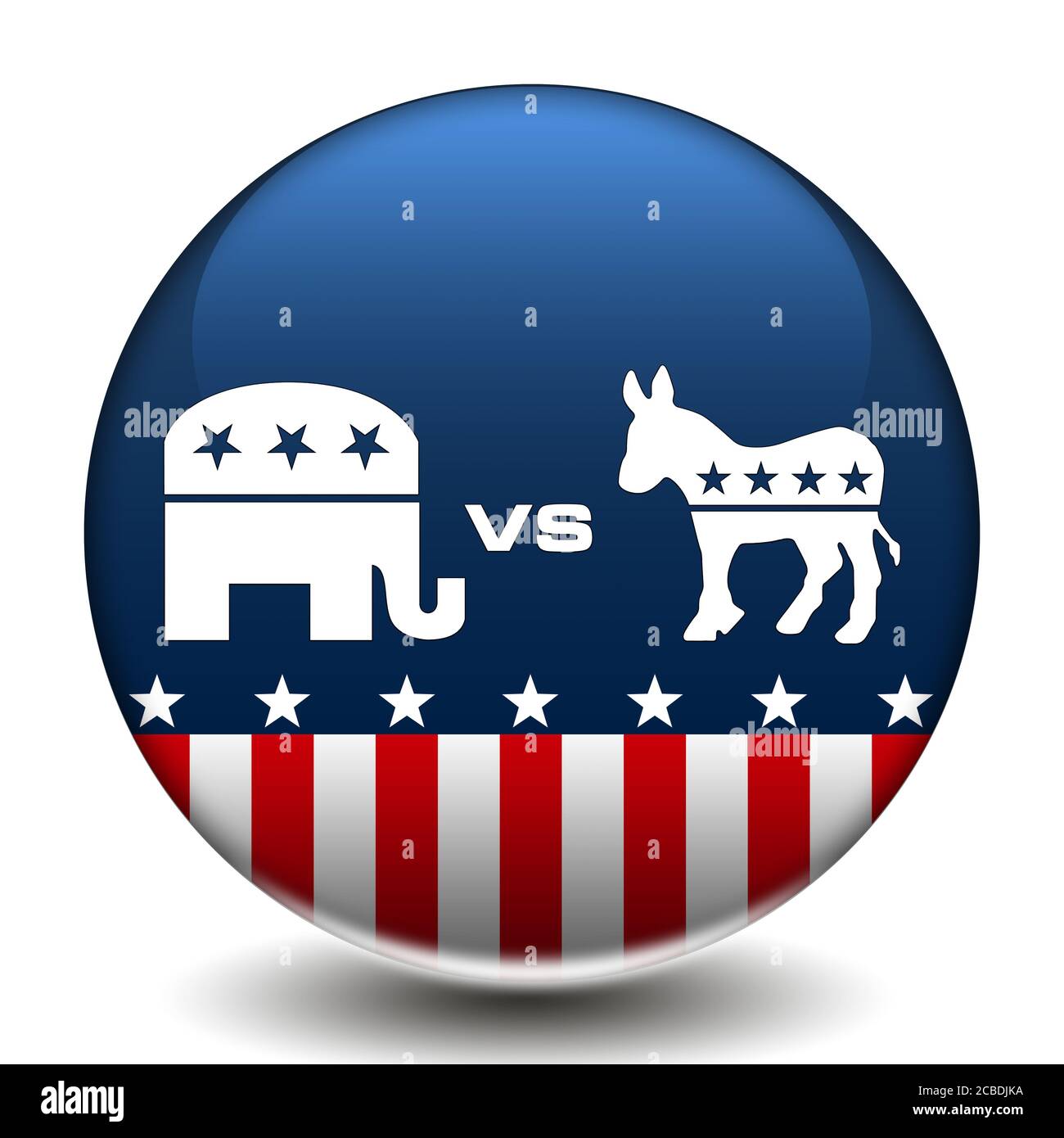 Americano e democratico Partito Repubblicano icona pulsante logo Foto Stock