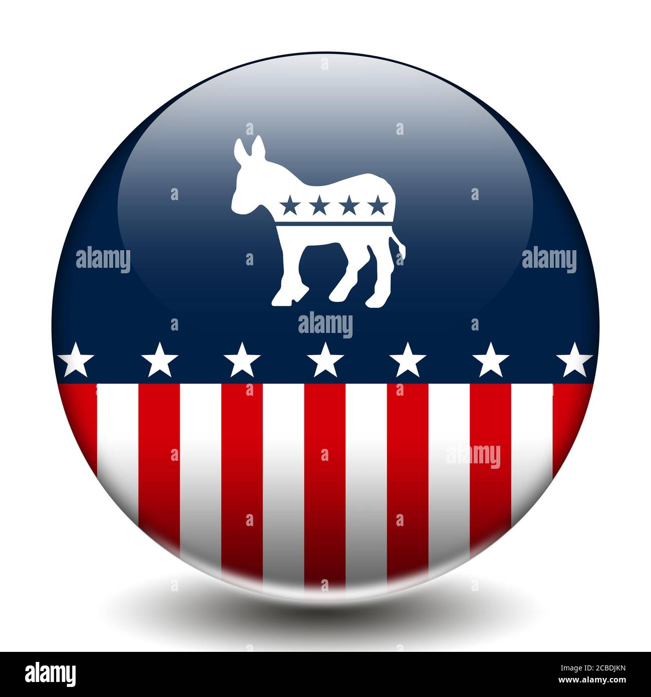 American Partito Democratico pulsante icona logo democratici Foto Stock
