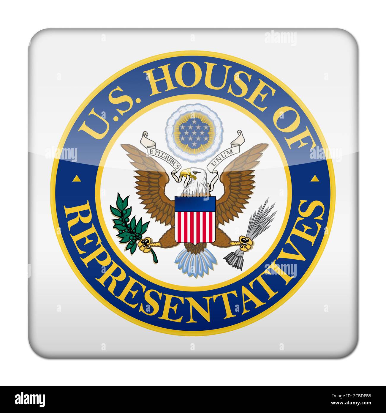 Stati Uniti rappresentanti icona logo isolato pulsante app Foto Stock