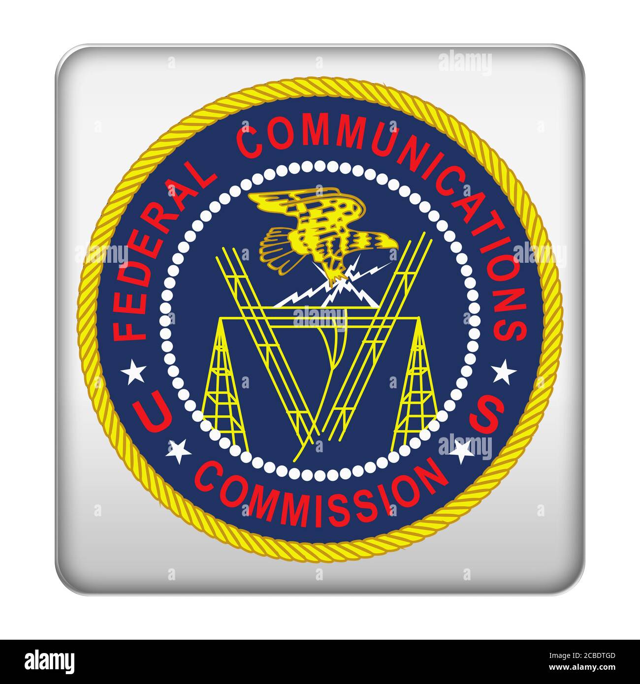 Commissione federale delle comunicazioni icona segno di logo Foto Stock