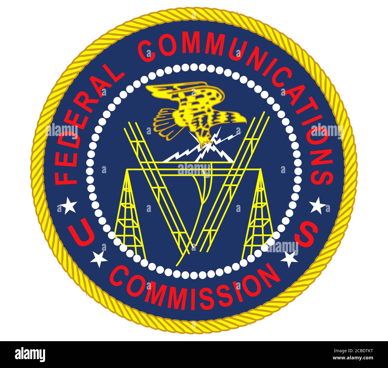 Commissione federale delle comunicazioni icona logo Foto Stock