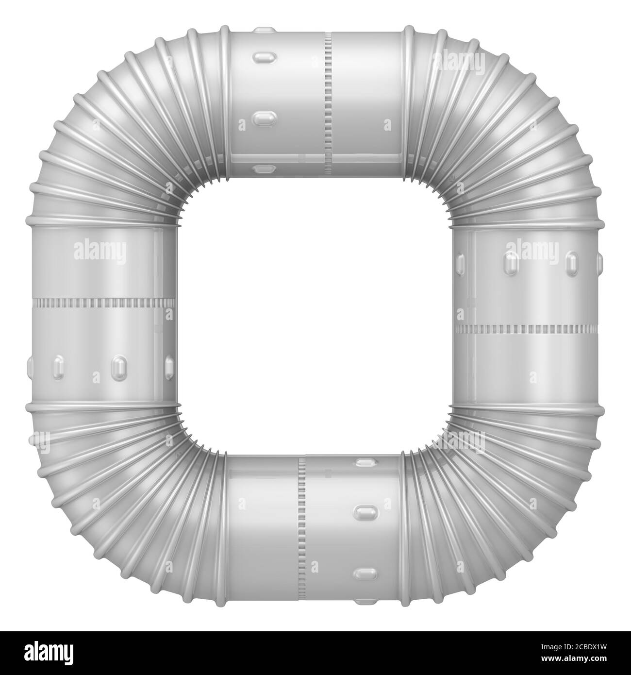 Telaio da tubo a gomito in acciaio. Isolato. Illustrazione 3D Foto Stock