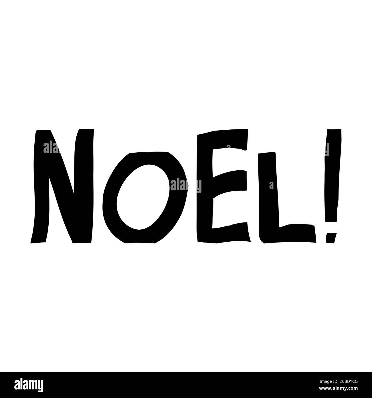 No. Graziose scritte disegnate a mano in moderno stile scandinavo. Isolato su sfondo bianco. Illustrazione di stock vettoriale. Illustrazione Vettoriale