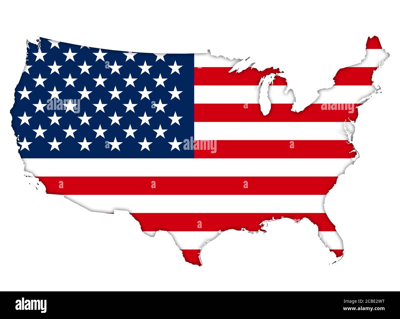 Bandiera americana mappa Foto Stock