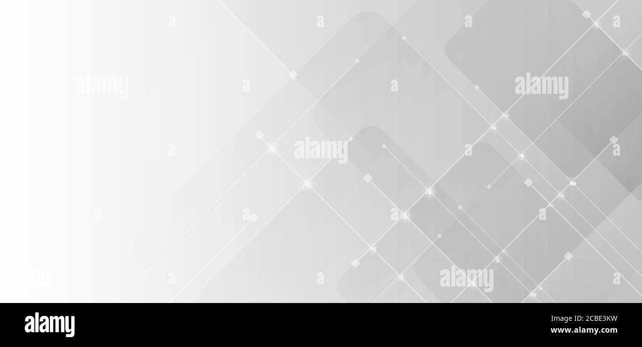Quadrato arrotondato astratto con concetto di tecnologia di sfondo a gradiente di colore bianco e grigio. Illustrazione vettoriale Illustrazione Vettoriale
