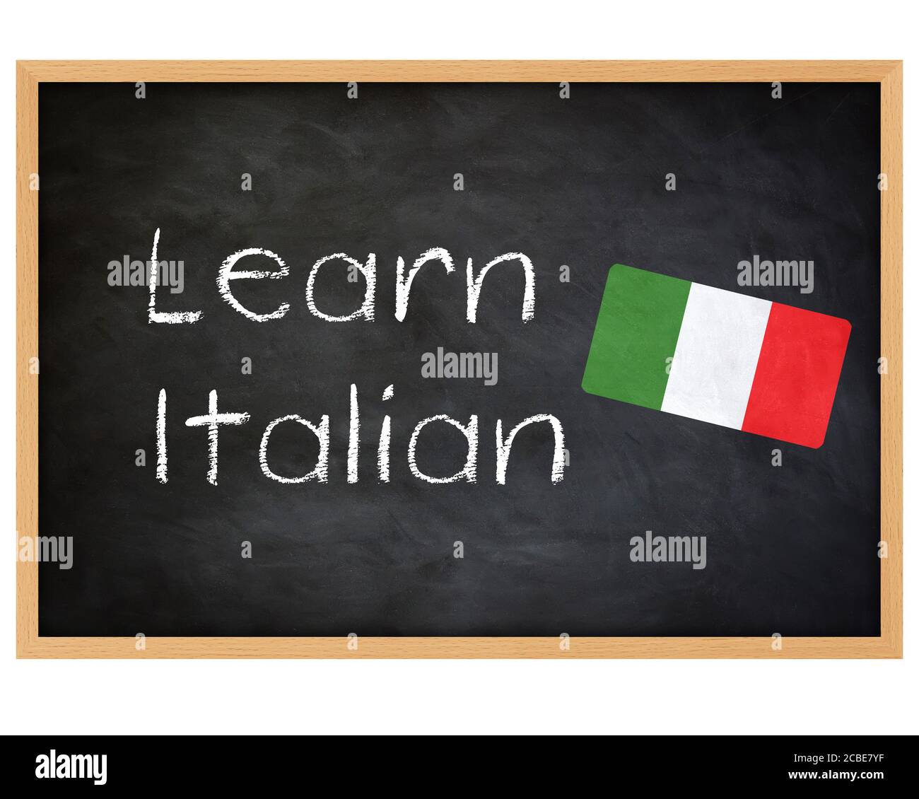 Imparare la lingua italiana, manoscritti su lavagna Foto Stock