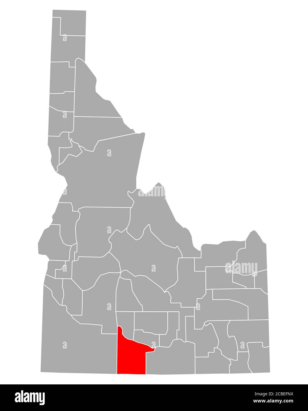 Twin Falls sulla mappa di Idaho Foto Stock