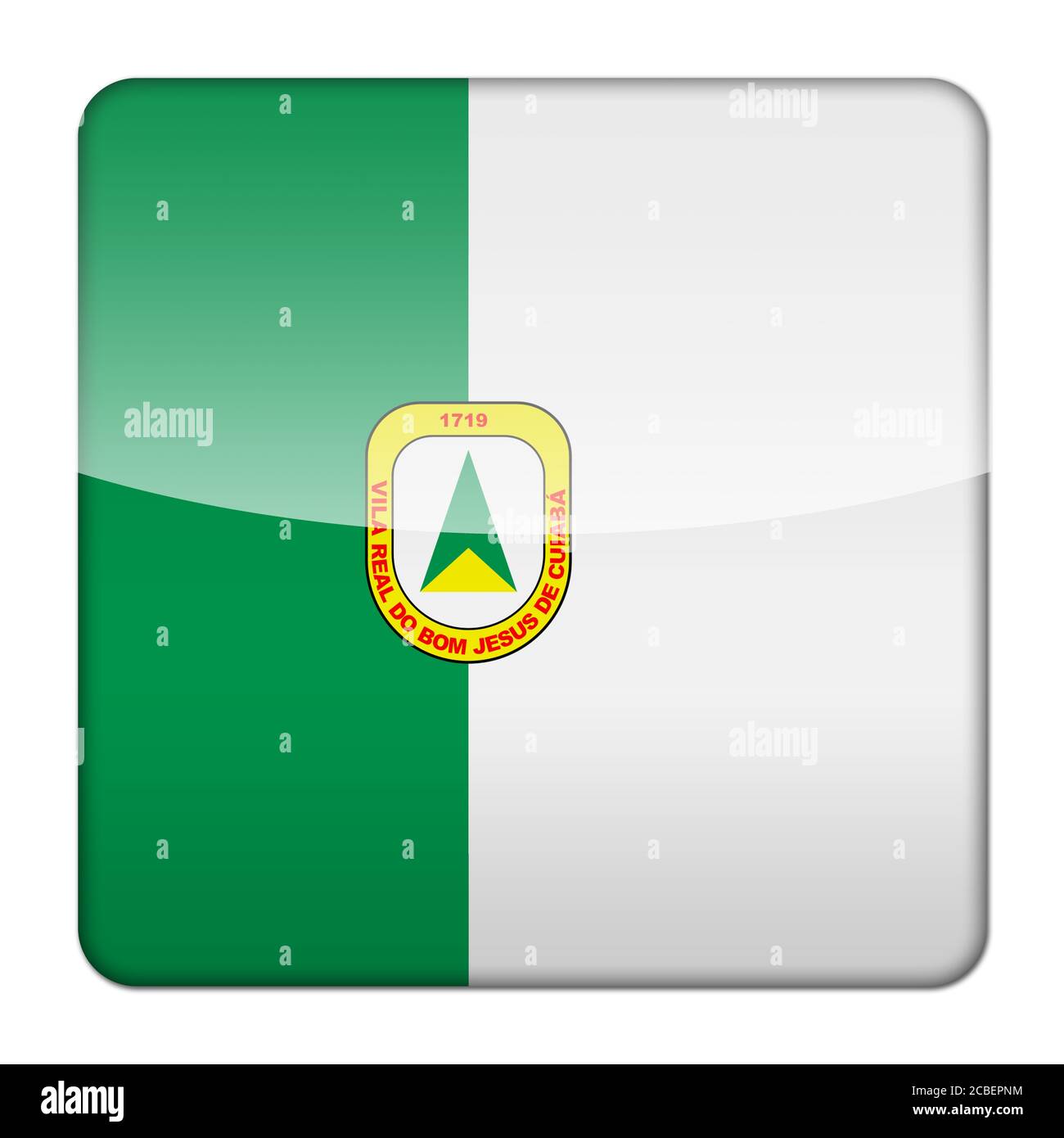 Icona Logo app guarnizione di bandiera di Cuiaba Brasile Foto Stock