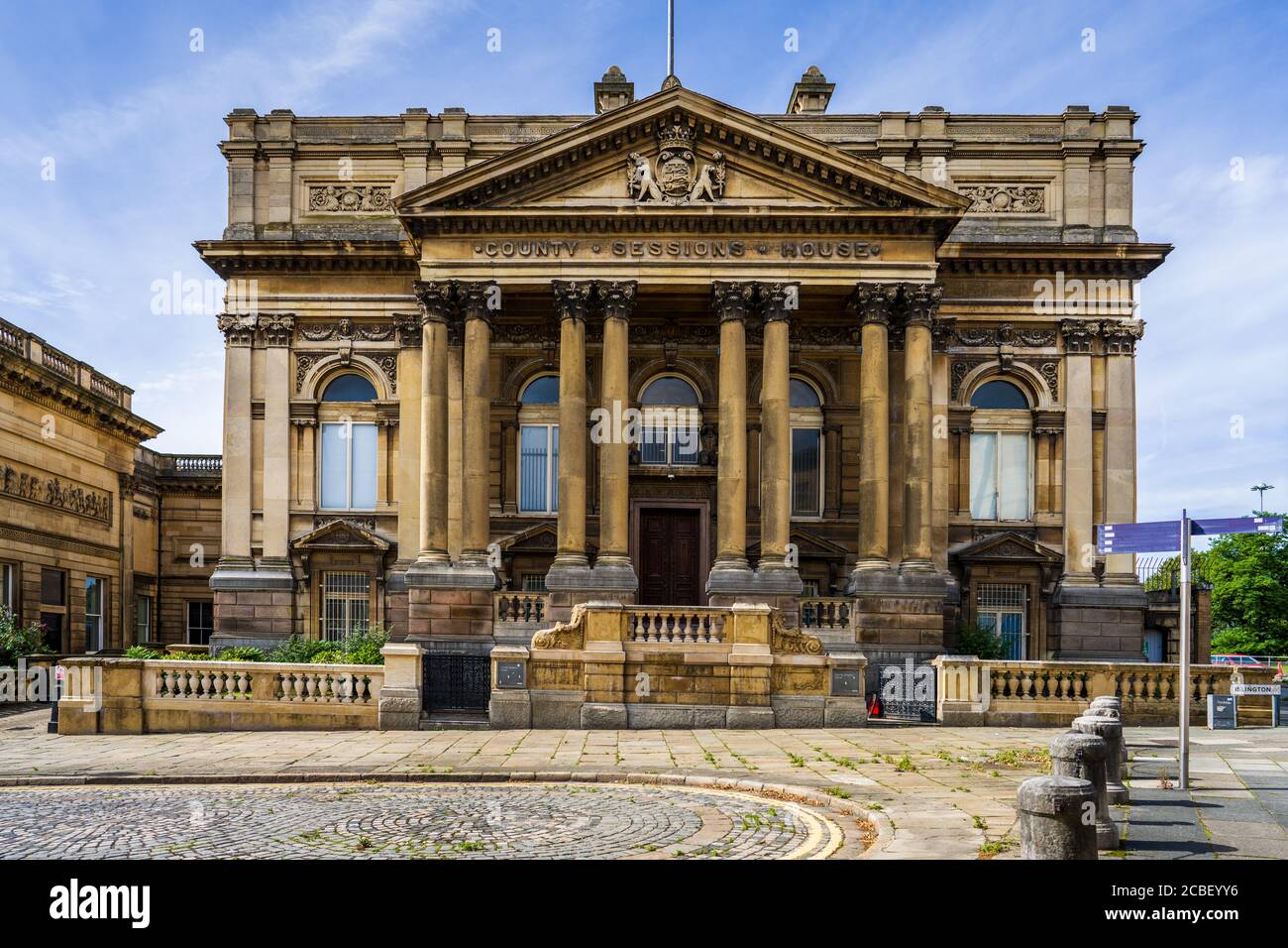 Liverpool County Sessions House, Islington, Liverpool. Completato nel 1884 come tribunale della contea locale, gli architetti F & G Holme. Chiuso 1984, grado II*. Foto Stock