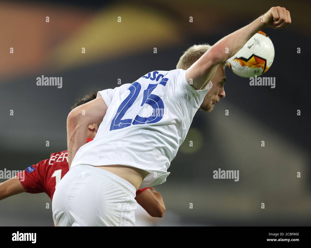 Victor Nelsson, KOP Sport: Calcio: EL, Europa League, stagione 19/20, quarti di finale, 10.08.2020 Manchester United - FC Copenhagen Foto: Jvºrgen Fromme/firosportphoto/POOL. | utilizzo in tutto il mondo Foto Stock