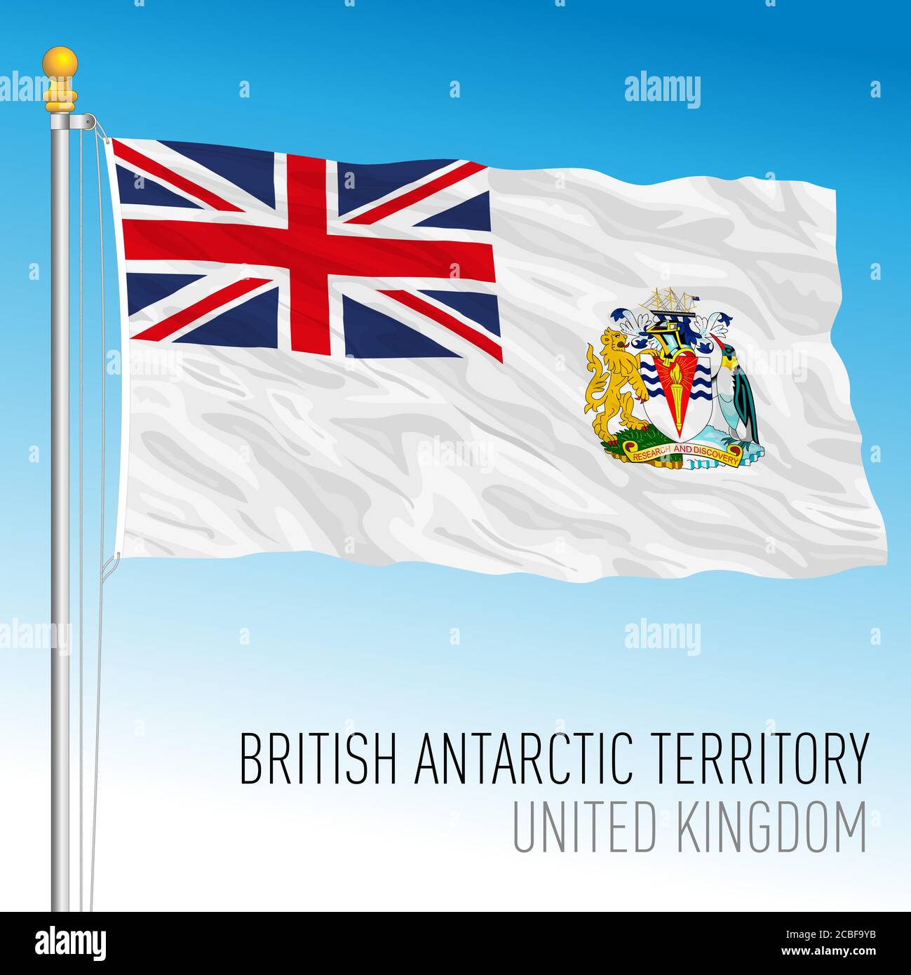 Bandiera ufficiale del territorio antartico britannico, Regno Unito, illustrazione vettoriale Illustrazione Vettoriale