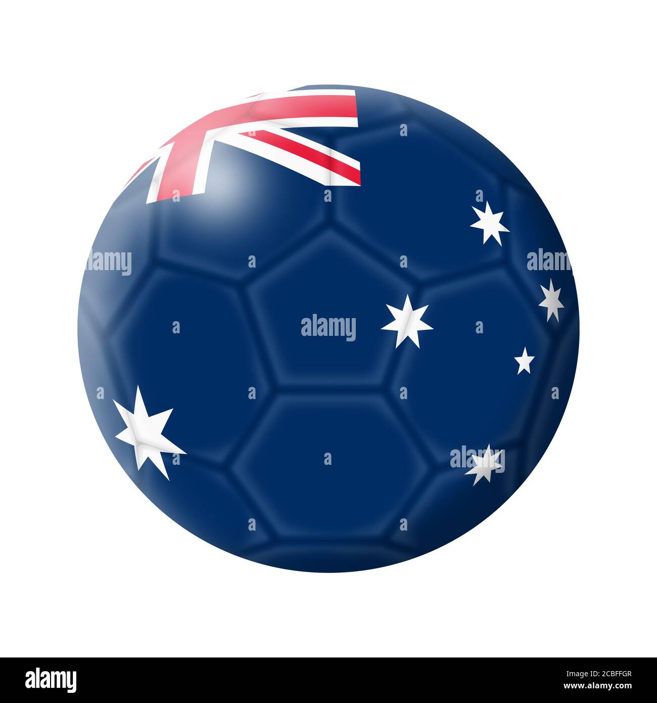 Australia calcio palla calcio 3D illustrazione isolato su bianco con tracciato di ritaglio Foto Stock