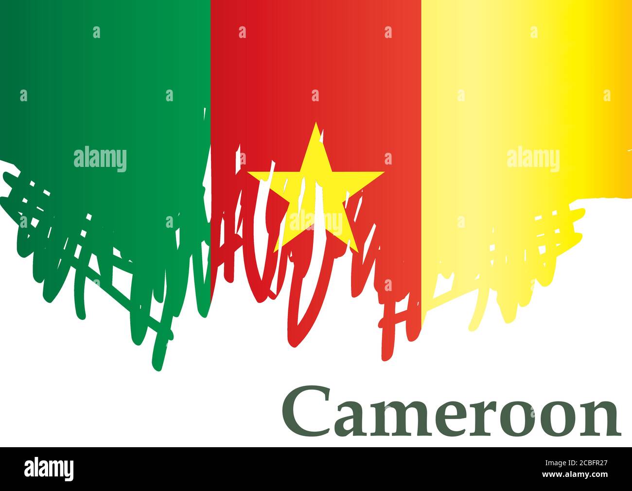 Bandiera del Camerun, Repubblica del Camerun. Modello per il design del premio, un documento ufficiale con la bandiera del Camerun. Illustrazione Vettoriale