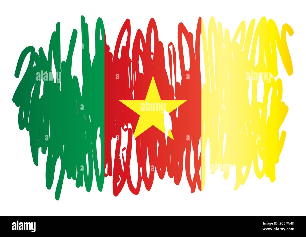 Bandiera del Camerun, Repubblica del Camerun. Modello per il design del premio, un documento ufficiale con la bandiera del Camerun. Illustrazione Vettoriale