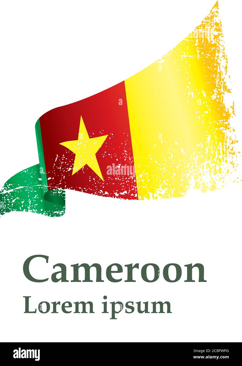 Bandiera del Camerun, Repubblica del Camerun. Modello per il design del premio, un documento ufficiale con la bandiera del Camerun. Illustrazione Vettoriale