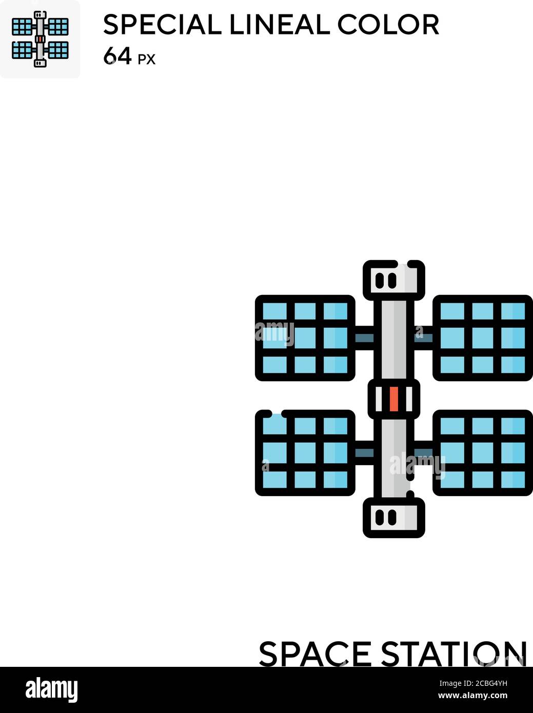 Icona vettore semplice stazione spaziale. Icone delle stazioni spaziali per il progetto aziendale Illustrazione Vettoriale