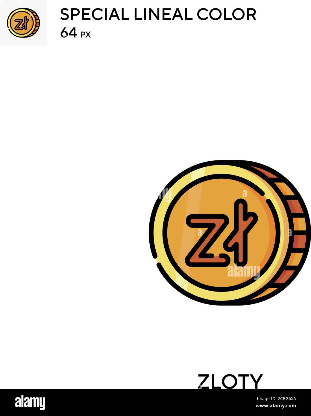 Icona vettore semplice Zloty. Icone Zloty per il vostro progetto aziendale Illustrazione Vettoriale