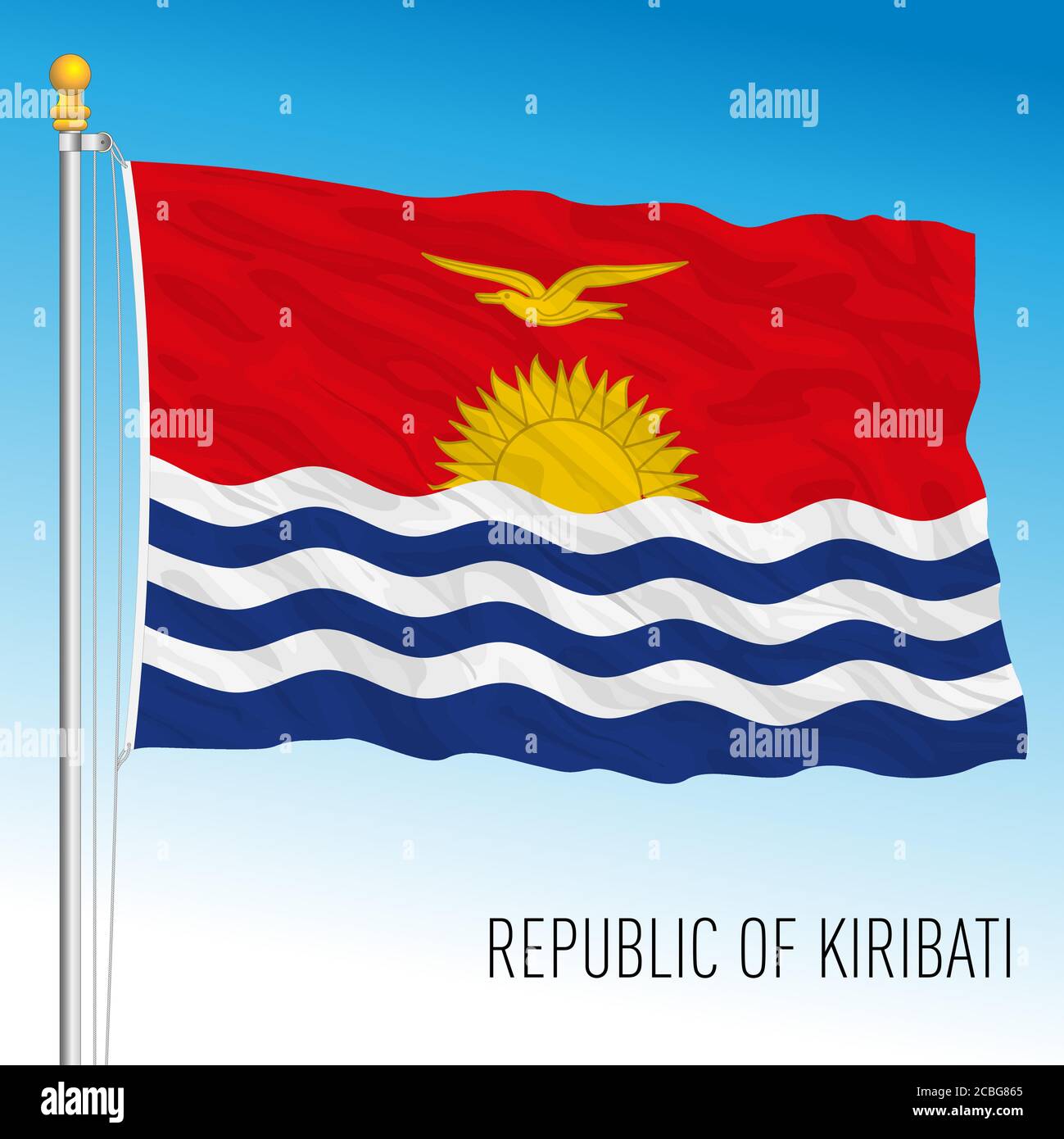 Kiribati bandiera nazionale ufficiale, illustrazione vettoriale Illustrazione Vettoriale