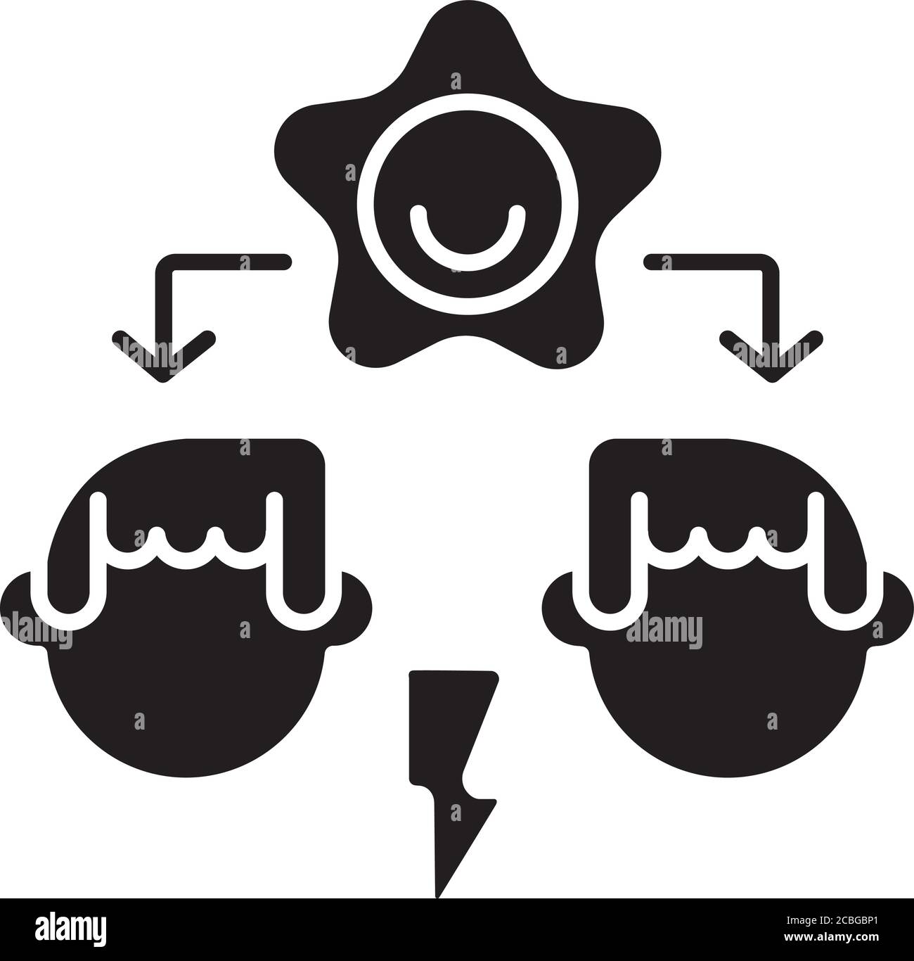 Risoluzione dei conflitti icona glifo nero. Capacità di comunicazione, risoluzione dei problemi, simbolo della silhouette di riconciliazione sullo spazio vuoto. Terapia familiare, consulta Illustrazione Vettoriale