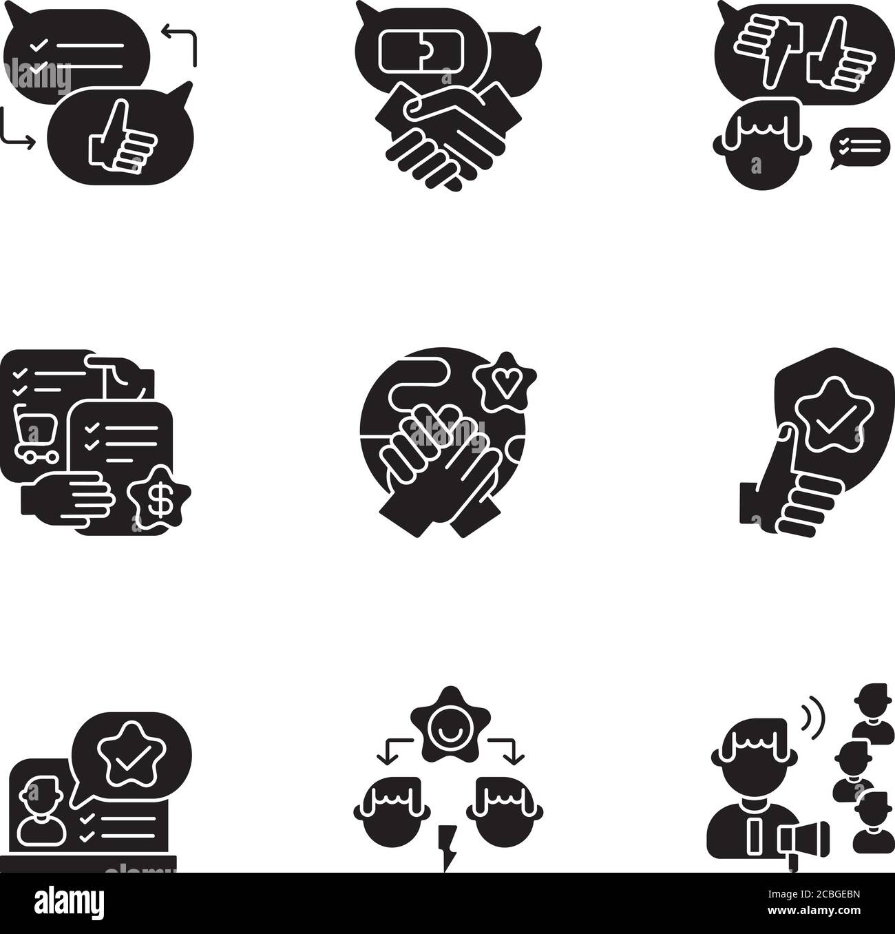 Soft Skills glifo nero icone impostato su spazio bianco Illustrazione Vettoriale