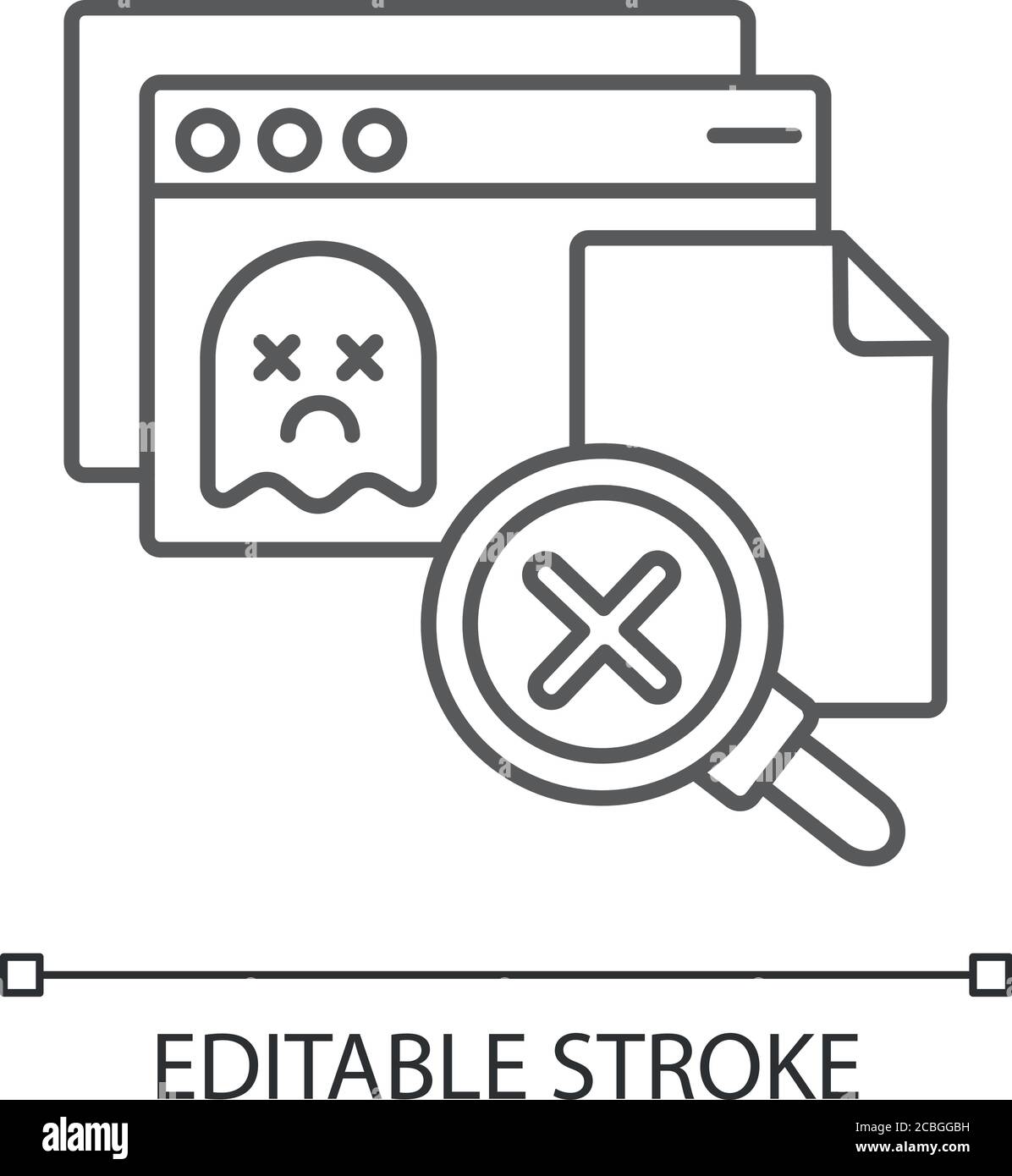 Icona lineare pagina non trovata Illustrazione Vettoriale