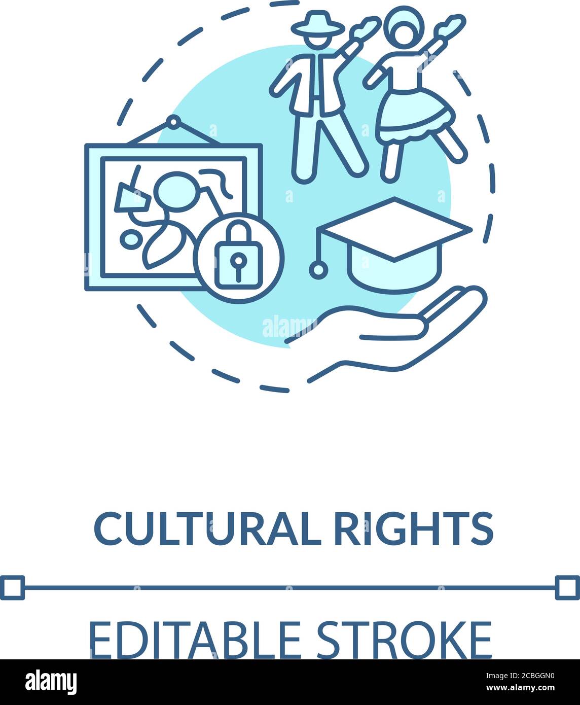 Icona del concetto di diritti culturali Illustrazione Vettoriale