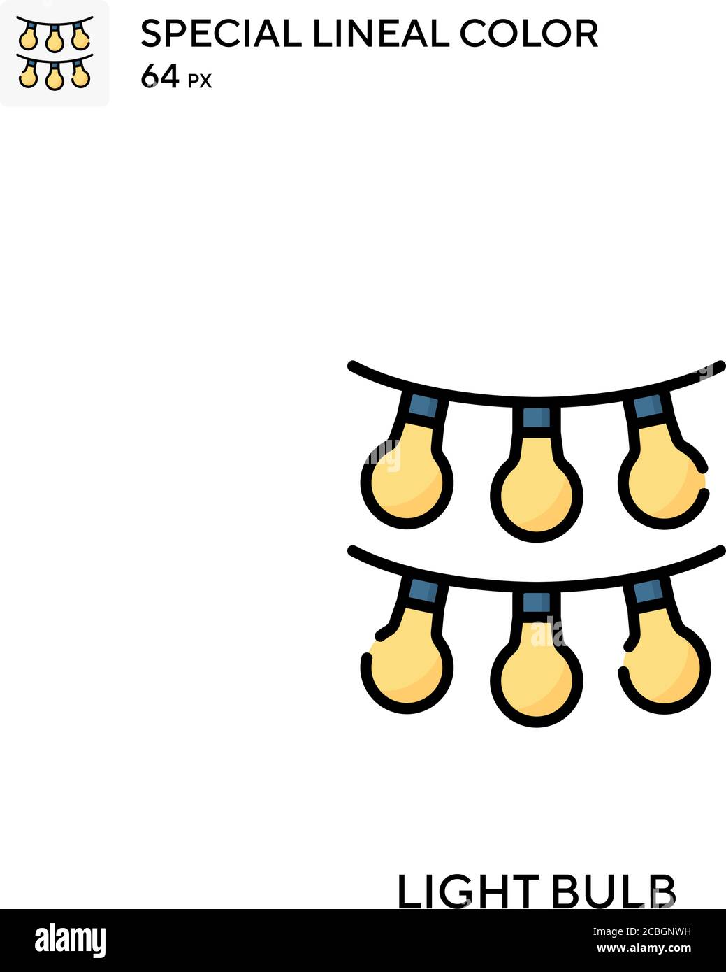 Icona vettoriale speciale colore lineare della lampadina. Icone di lampadine per il tuo progetto aziendale Illustrazione Vettoriale