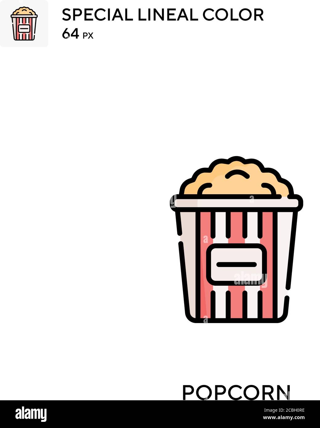 Icona vettore di colore lineare speciale popcorn. Icone popcorn per il vostro progetto di affari Illustrazione Vettoriale