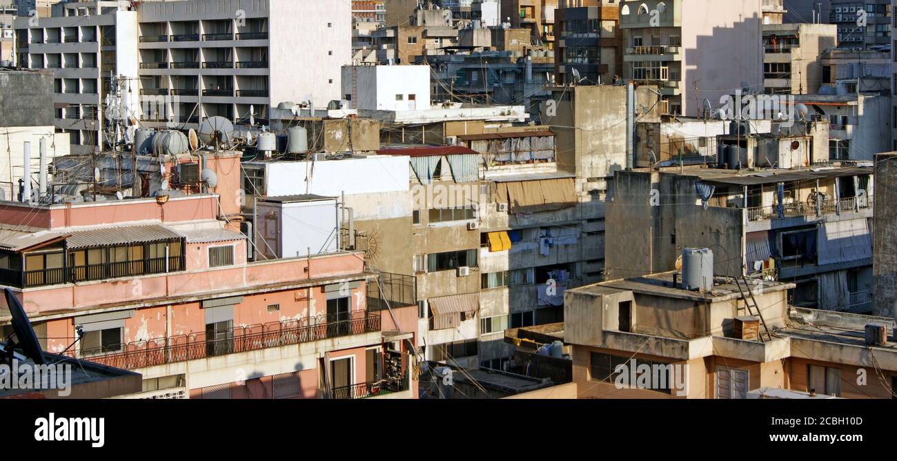 Edifici del quartiere Hamra a Beirut, Libano Foto Stock