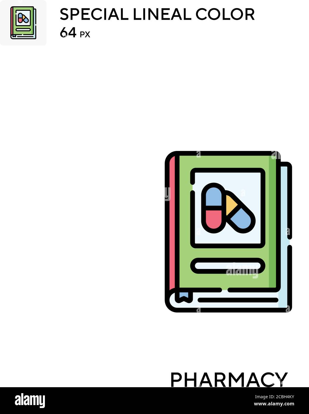 Icona vettore colore lineare speciale farmacia. Icone di farmacia per il progetto aziendale Illustrazione Vettoriale