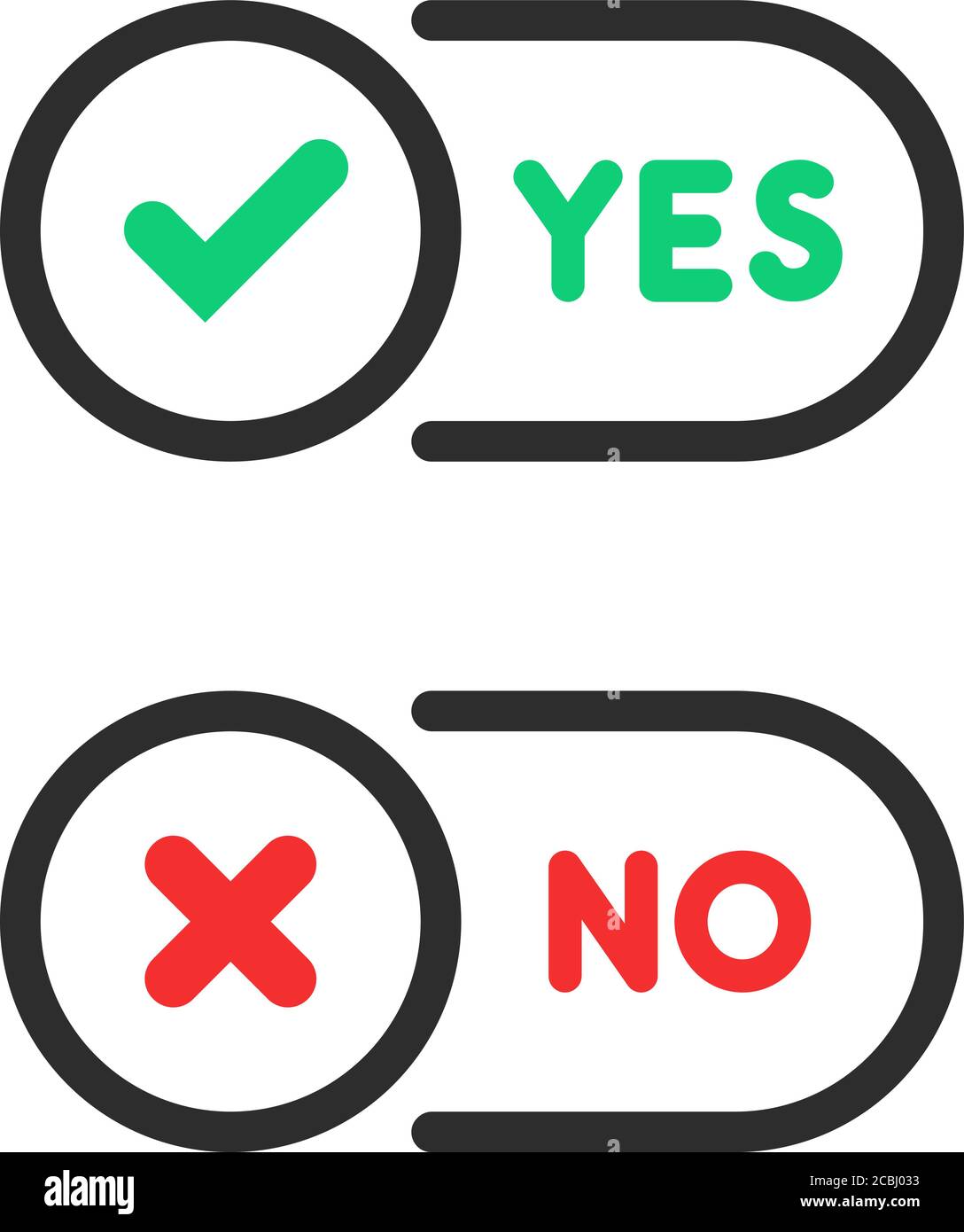 selezionare sì e no pulsante ui Illustrazione Vettoriale