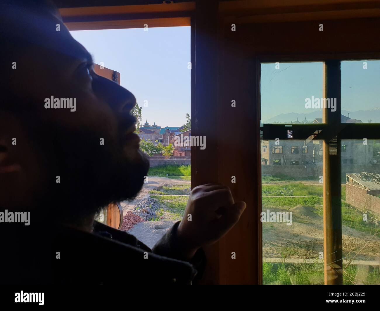 Case galleggianti in legno e ponti sembrano belli. Foto Stock