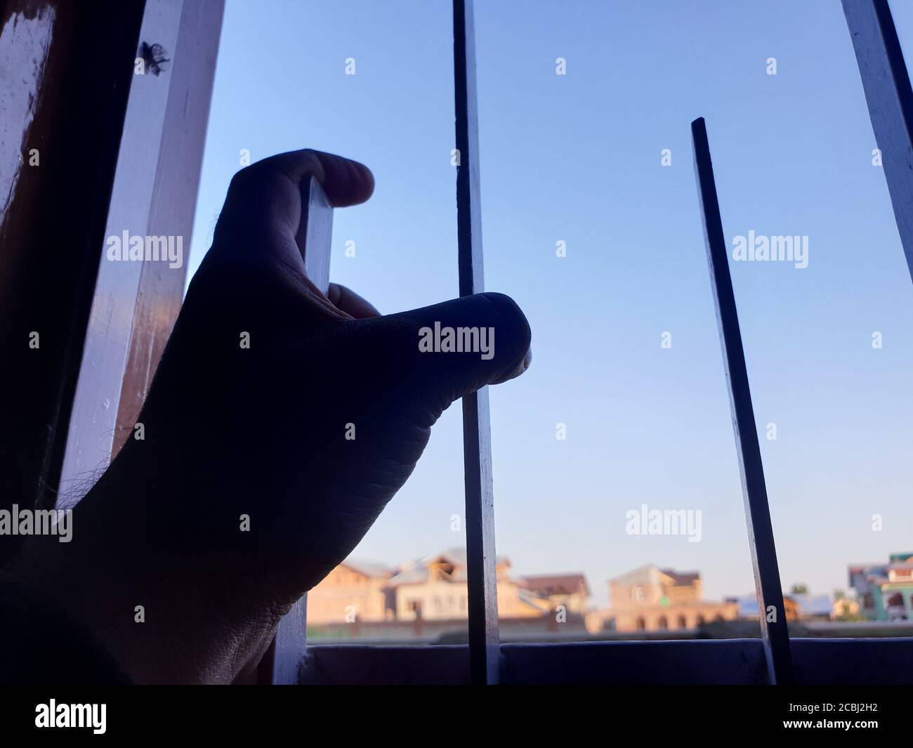 Case galleggianti in legno e ponti sembrano belli. Foto Stock