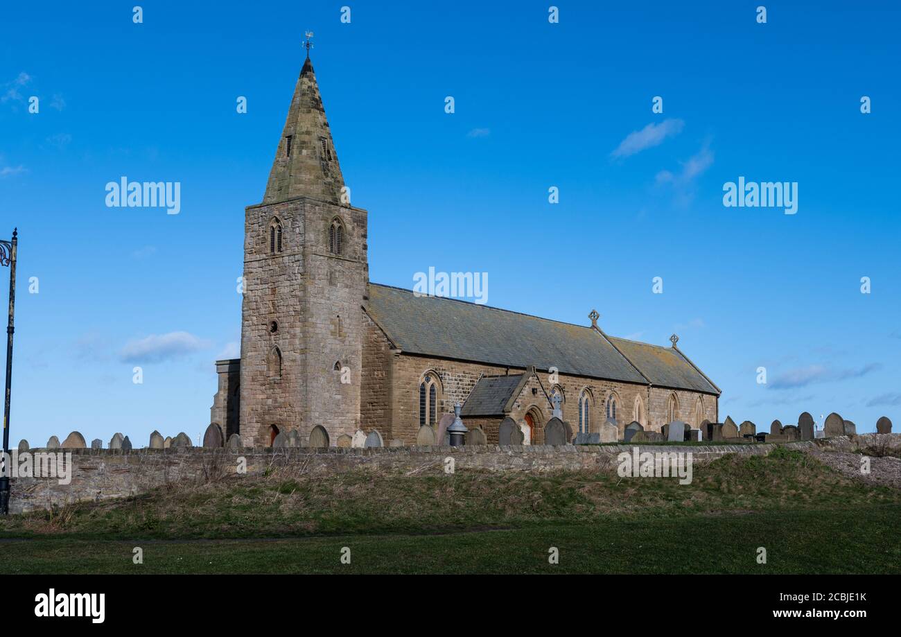 St Bartholomews Church, Newbiggin, Northumberland, Regno Unito Foto Stock