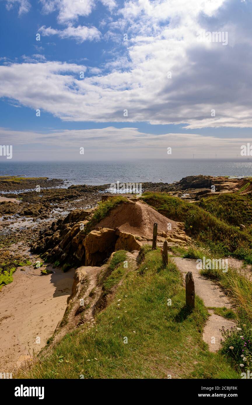 Spital Point, Newbiggin, Northumberland, Regno Unito Foto Stock
