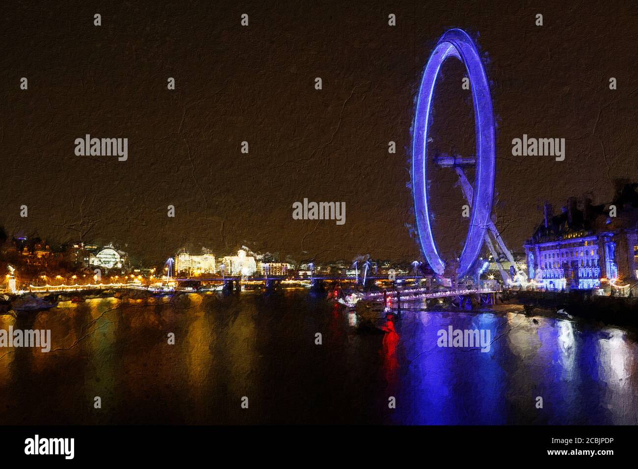 Big ben, London Eye, City of London luoghi da vedere e visitare di notte Foto Stock