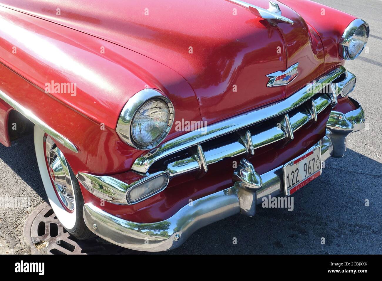 CHICAGO, il -5 LUG 2020- Vista di un'automobile Chevrolet Chevy Belair vintage di classe a Chicago, Illinois, Stati Uniti. Foto Stock