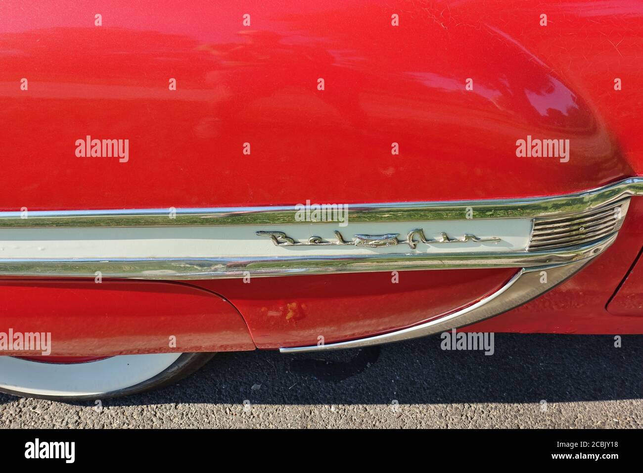 CHICAGO, il -5 LUG 2020- Vista di un'automobile Chevrolet Chevy Belair vintage di classe a Chicago, Illinois, Stati Uniti. Foto Stock