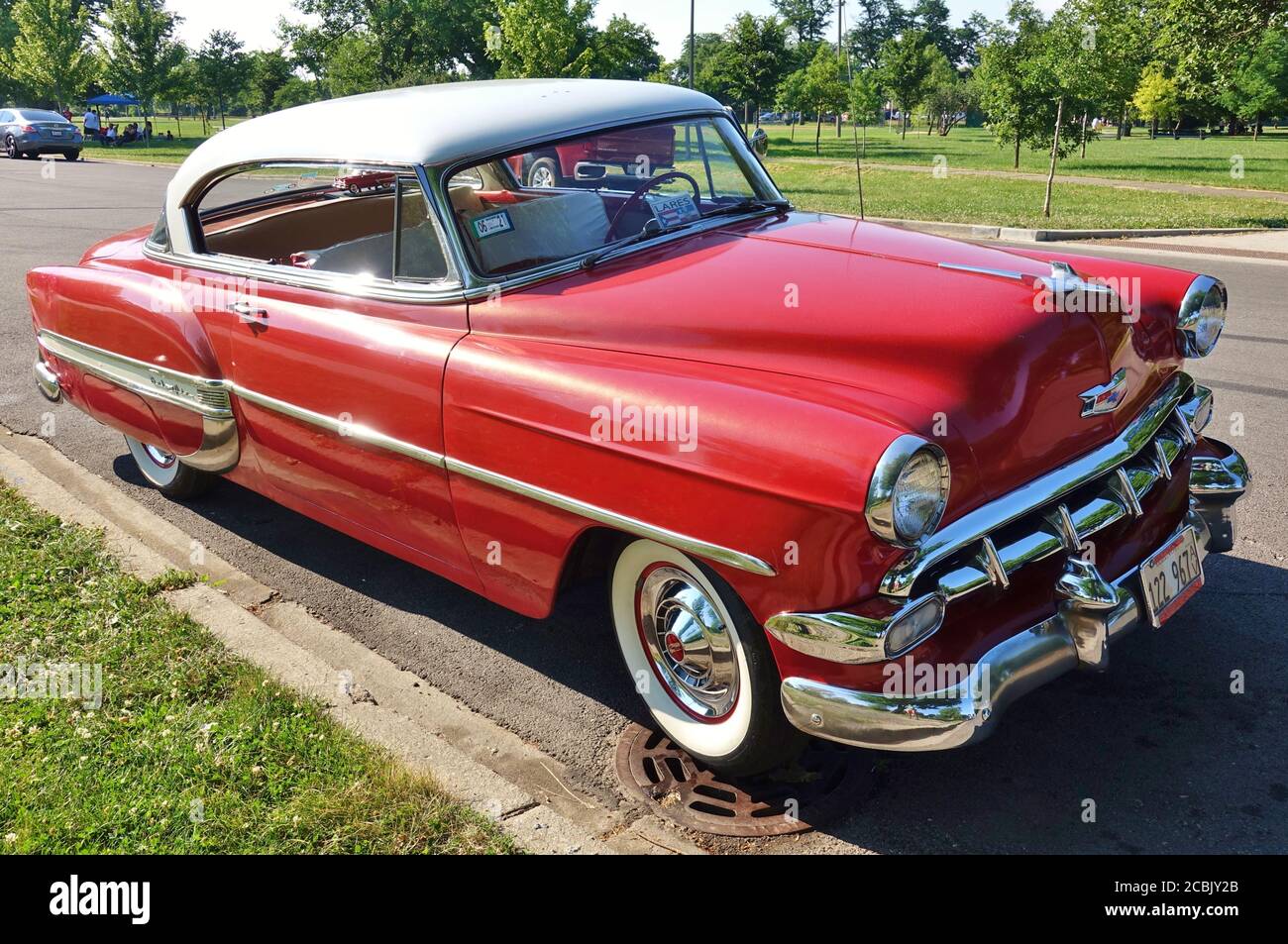 CHICAGO, il -5 LUG 2020- Vista di un'automobile Chevrolet Chevy Belair vintage di classe a Chicago, Illinois, Stati Uniti. Foto Stock