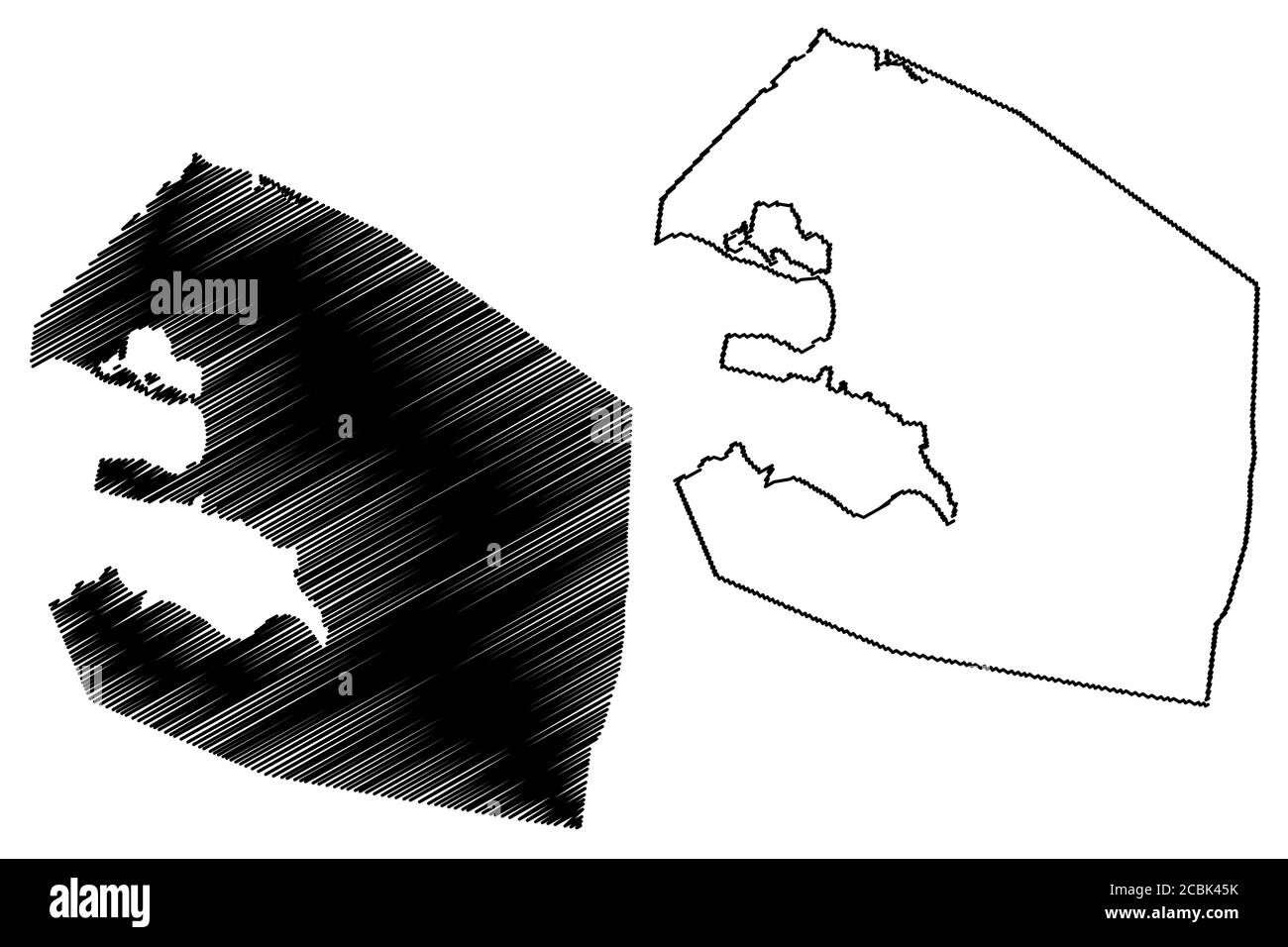 Città di San Giovanni (Antigua e Barbuda, Antigua) mappa vettoriale illustrazione, abbozzare città di San Giovanni mappa Illustrazione Vettoriale