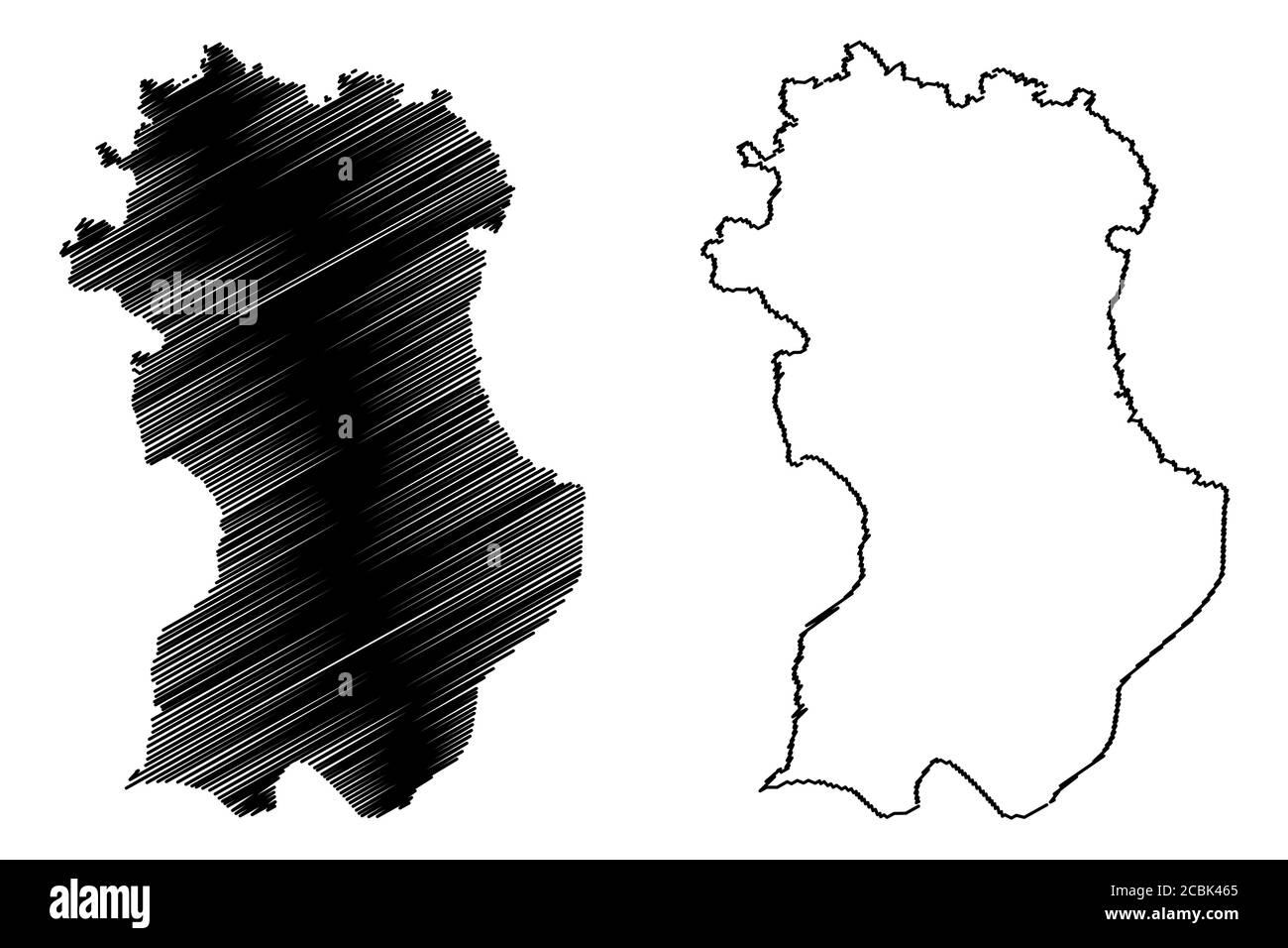 Comune di Tarrafal (Repubblica di Cabo Verde, concelhos, Capo Verde, isola di Santiago, arcipelago) mappa vettoriale illustrazione, abbozzare Tarrafal Illustrazione Vettoriale